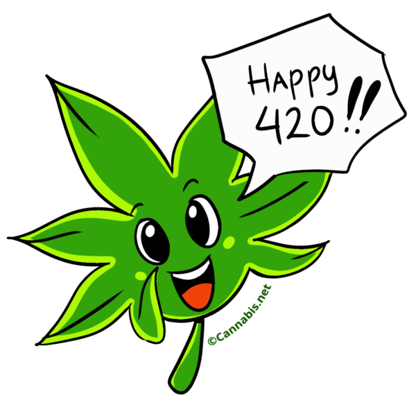 happy 420 cannabis leaf